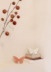 Butterfly Figurine, Golden Luster & Coral